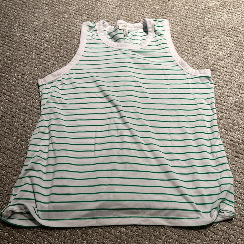 J.Crew Woman’s Size S Small Stripe Tank Top Open Back Detail